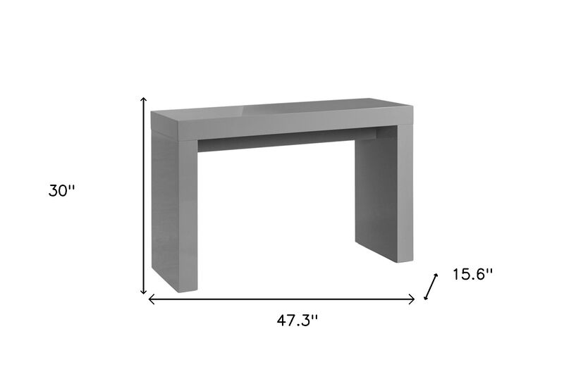 HomeRoots 47" Gray Wood Block Console Table image number 4