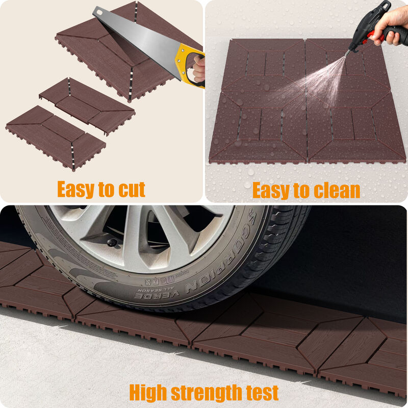 44 Pcs Plastic Interlocking Patio Deck Tiles, Anti-Slip Waterproof Outdoor Flooring Decor, Floor Decking for Balcony, Backyard, Garden image number 4