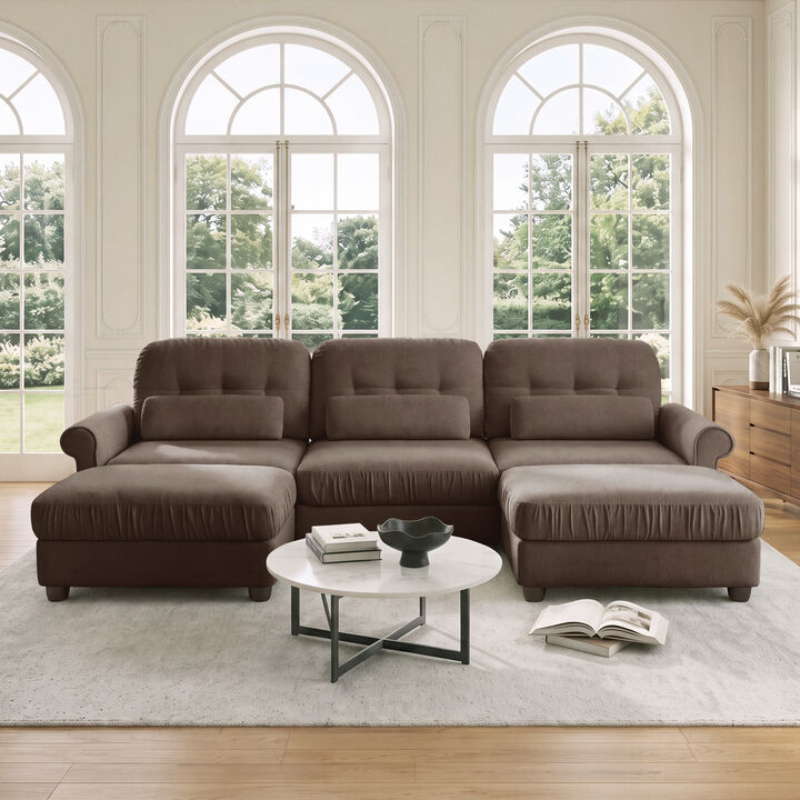 Rucis Chenille U‑Shape Modular Sectional Sofa