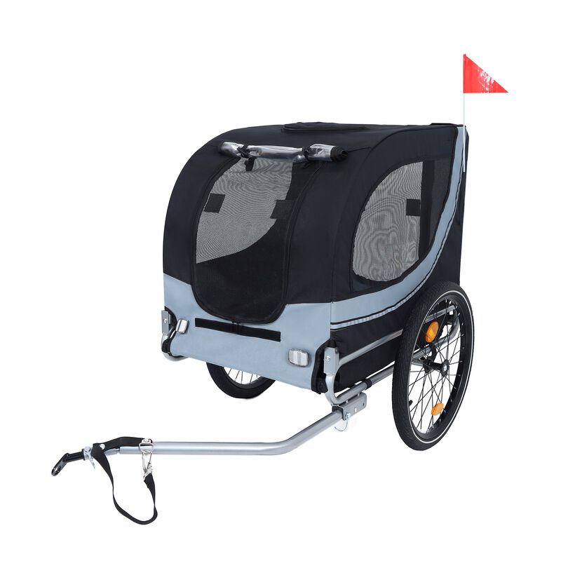 100LB Capacity All-Terrain Dog Bike Trailer-20 1/8" Fat Tire & Fleece Mat image number 0