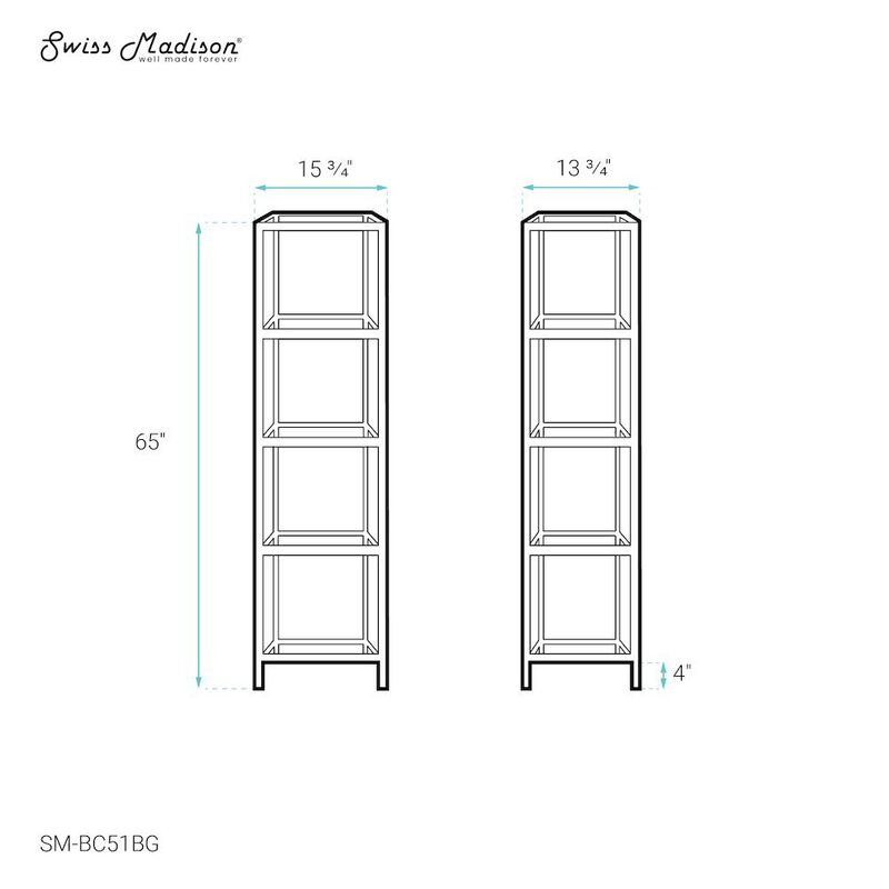 Pierre 16"x65"x14" Freestanding Linen Cabinet image number 6