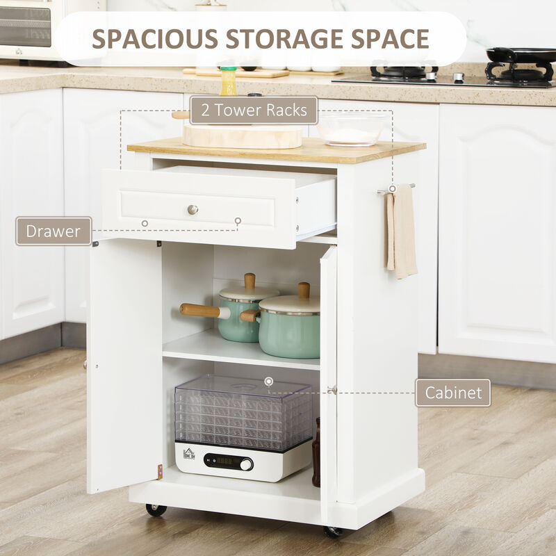 Hivvago Multi-Functional Kitchen Cart with Drawer and Towel Racks image number 3