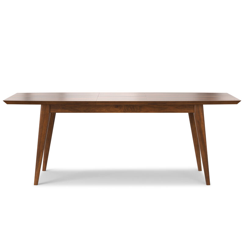 Draper 66-84 inch x 40 inch Rectangle Mid Century Modern Extendable Dining Table in Walnut Veneer