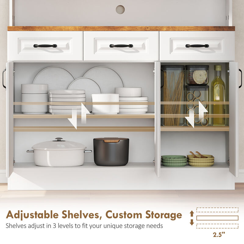 Hivvago 71" Pantry Cabinet with Adjustable Shelves and Soft-Close Doors image number 4