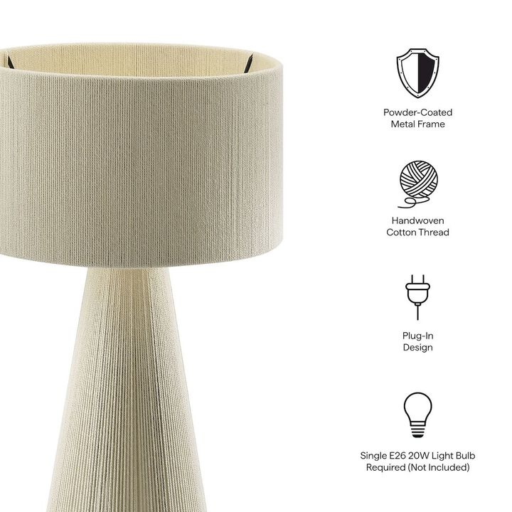 Gia Handwoven Cotton Thread Striped or Plain Table Lamp