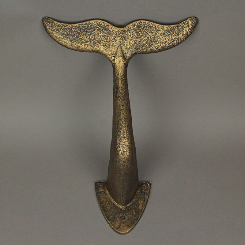 Bronze Finish Cast Iron Whale Tail Decorative Garden Hose Wall Hook Home Storage image number 5