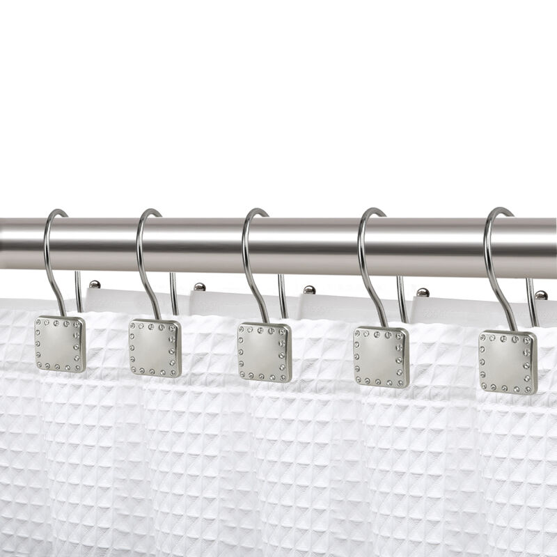 12-Piece Resistant Metal Double Shower Curtain Hooks image number 1