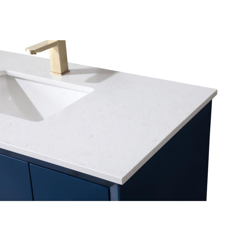 Elegant Kitchen and Bath 42 Inch SIngle Bathroom Vanity In Blue