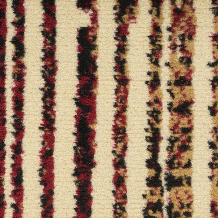 HomeRoots Striped Non Skid Area Rug