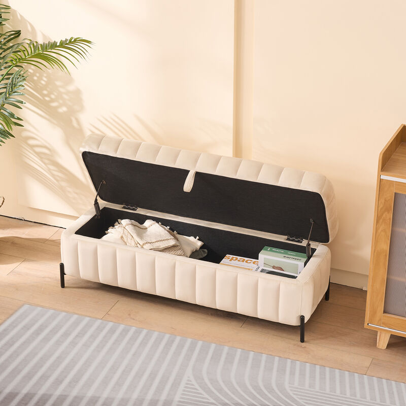 Merax Multi-Functional Velvet Storage Soft Bench