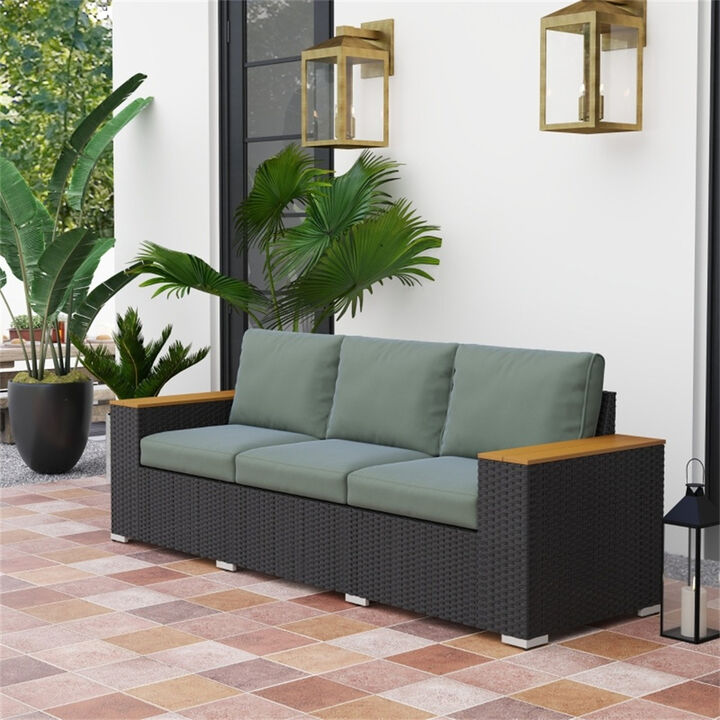 Rattan Three-Seat Sofa for Patio, Garden, or Balcony Lounge