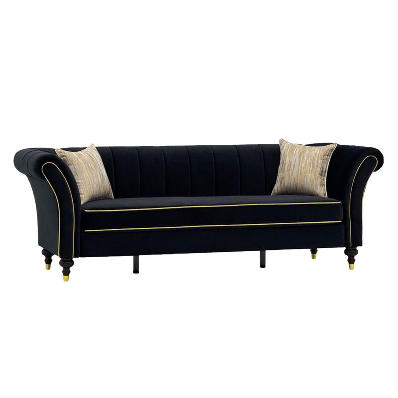 Nixbix Velvet 3‑Seater Chesterfield Sofa image number 8