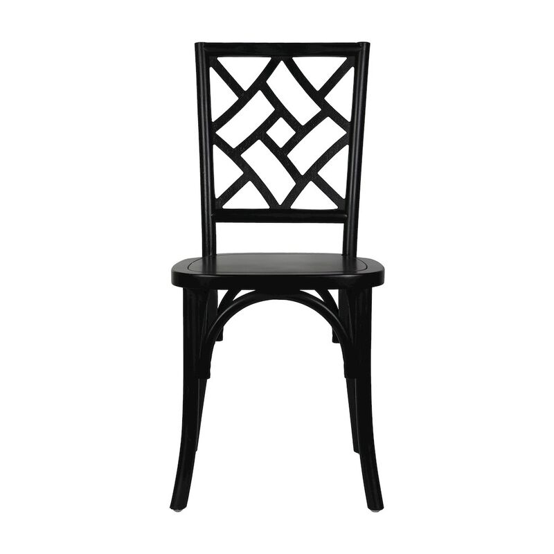 Flash Furniture Brooklyn Black Solid Wood Stackable Dining Chair with Intricate Back Detail image number 4