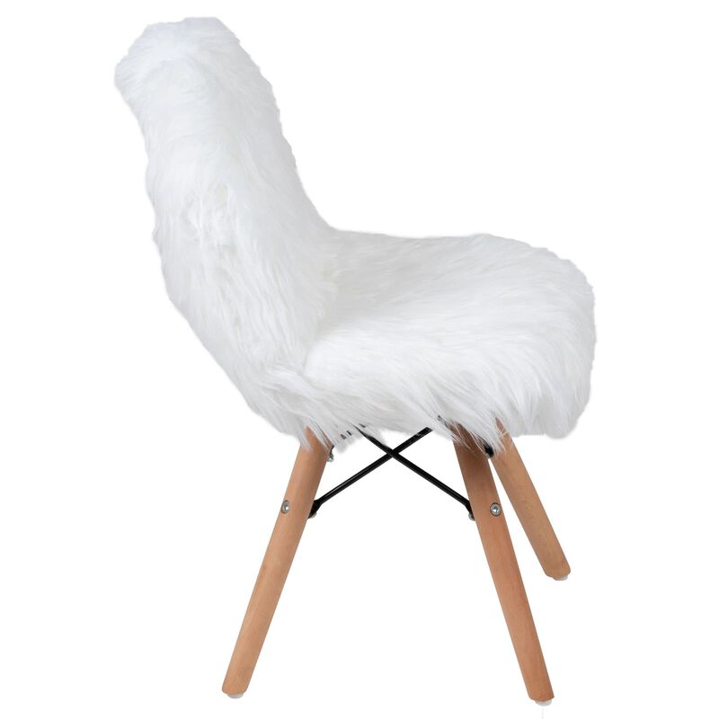 Flash Furniture Kids Shaggy Dog White Accent Chair image number 3