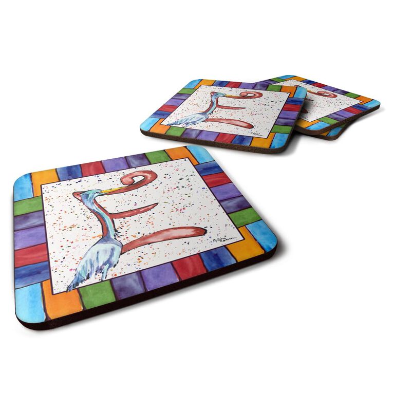 Caroline's Treasures 8428-EFC Beach and Seafood Foam Coasters (Set of 4), 3.5 H x 3.5 W, Multicolor