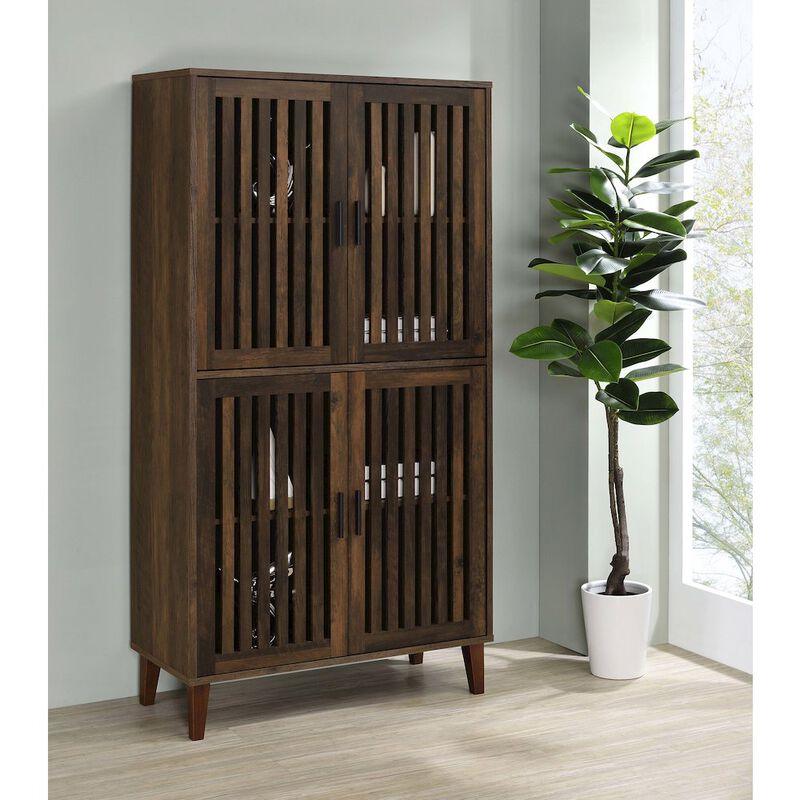 Coaster Elouise 4-door Engineered Wood Tall Accent Cabinet Dark Pine