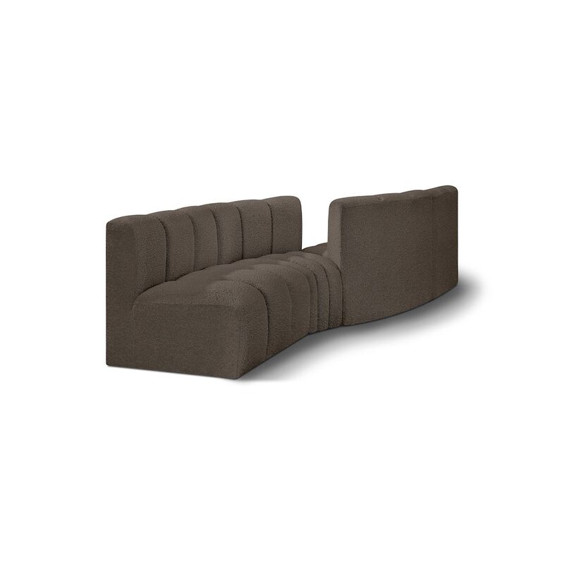 Meridian Furniture Arc Brown Boucle Fabric Modular Sofa