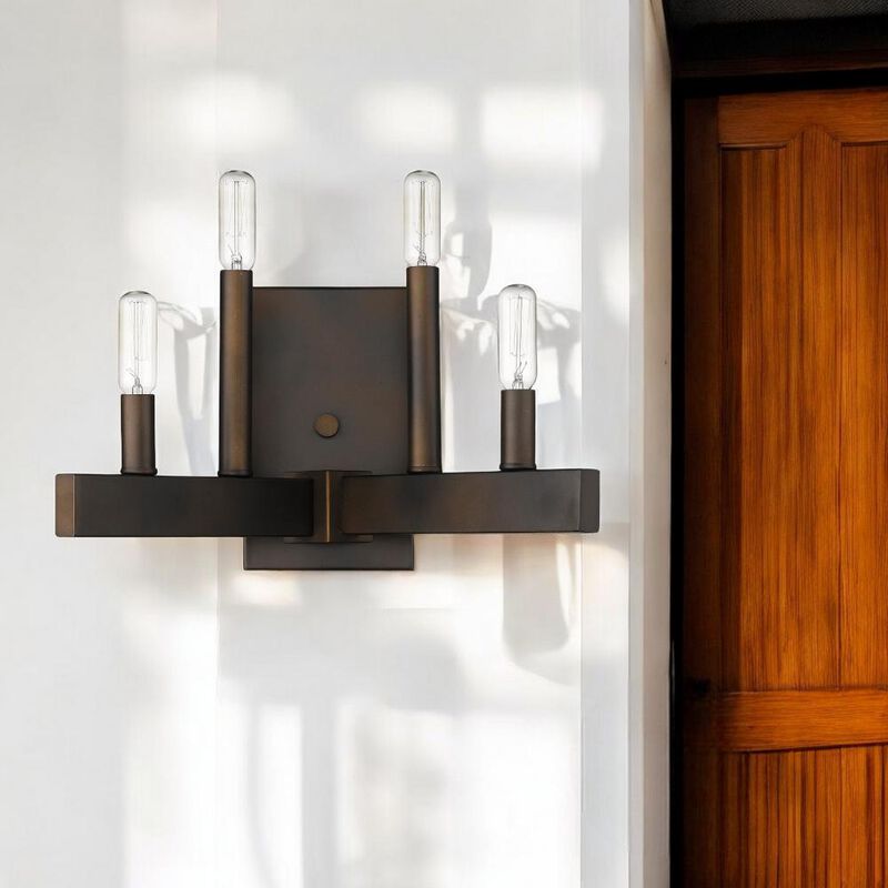 Hivvago Four Light Bronze Metal Vintage Wall Sconce