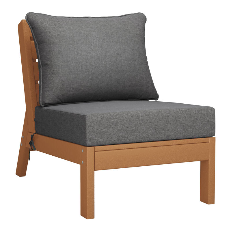 WestinTrends Outdoor Patio HDPE Sectional Sofa with Patio Cushions