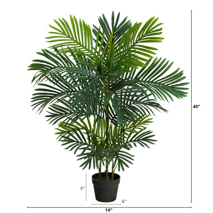 HomPlanti 40 Inches Areca Artificial Palm Tree UV Resistant (Indoor/Outdoor)