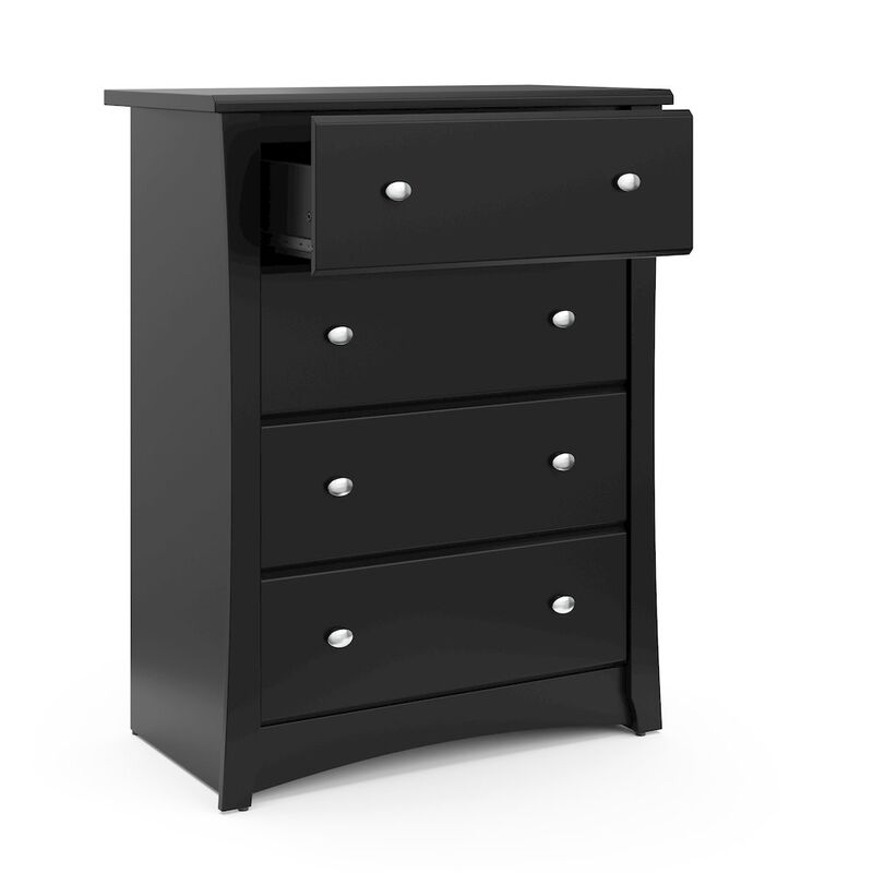 Storkcraft Crescent 4 Drawer Chest (Black) &ndash; GREENGUARD Gold Certified