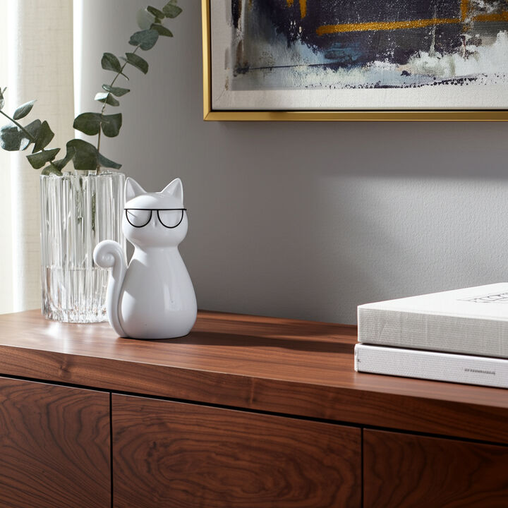 Cat with Glasses Figurine