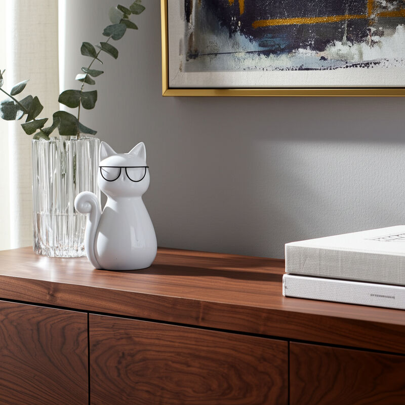 Cat with Glasses Figurine