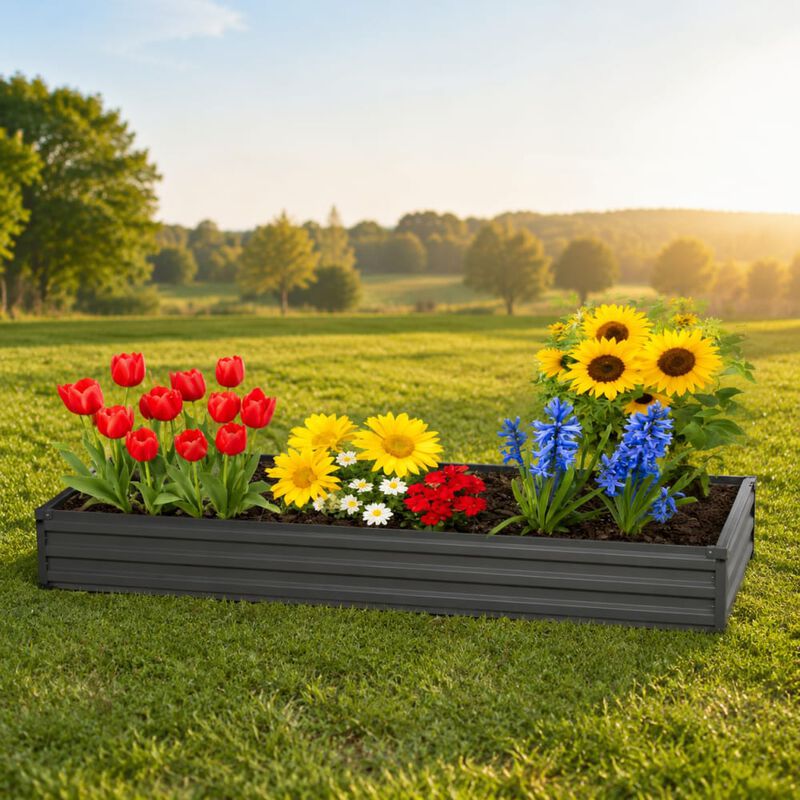 WOW PIONEER Galvanized Raised Garden Bed Kit for Outdoor Growing Flowers, Herbs, Vegetables with Sturdy Frame and Easy Assembly image number 2
