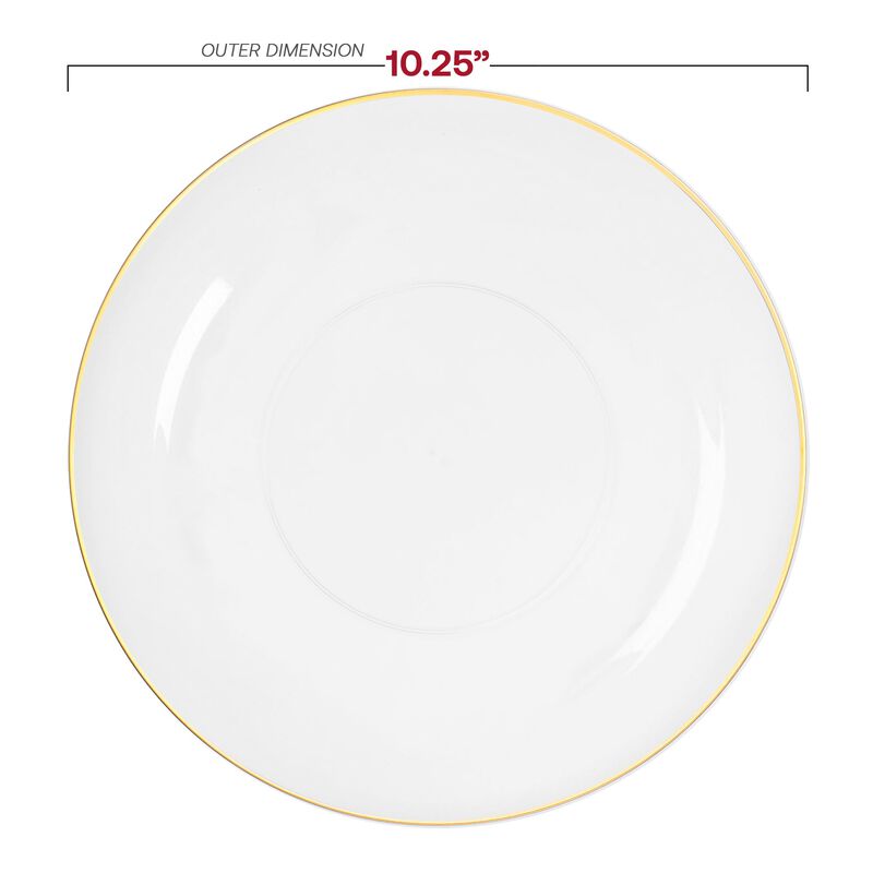 Clear with Gold Rim Organic Round Plastic Dinnerware Value Set (120 Sets) image number 2