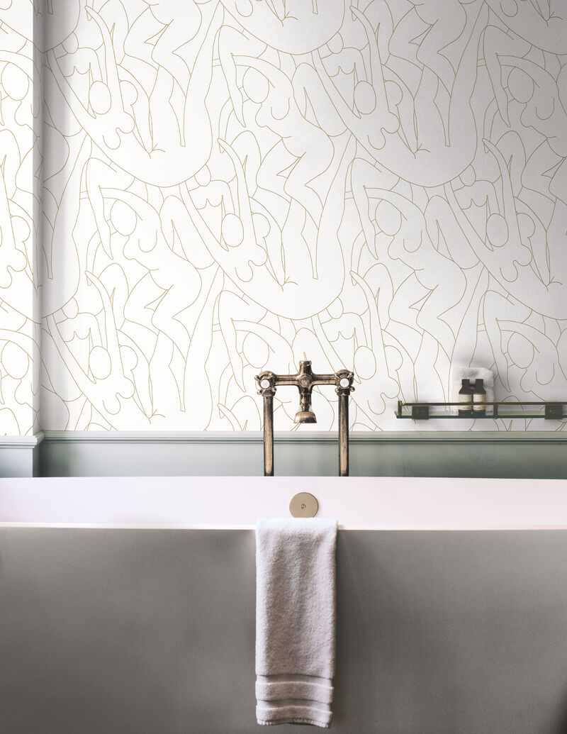 Head over Heels Gold Metallic Peel & Stick Wallpaper image number 1