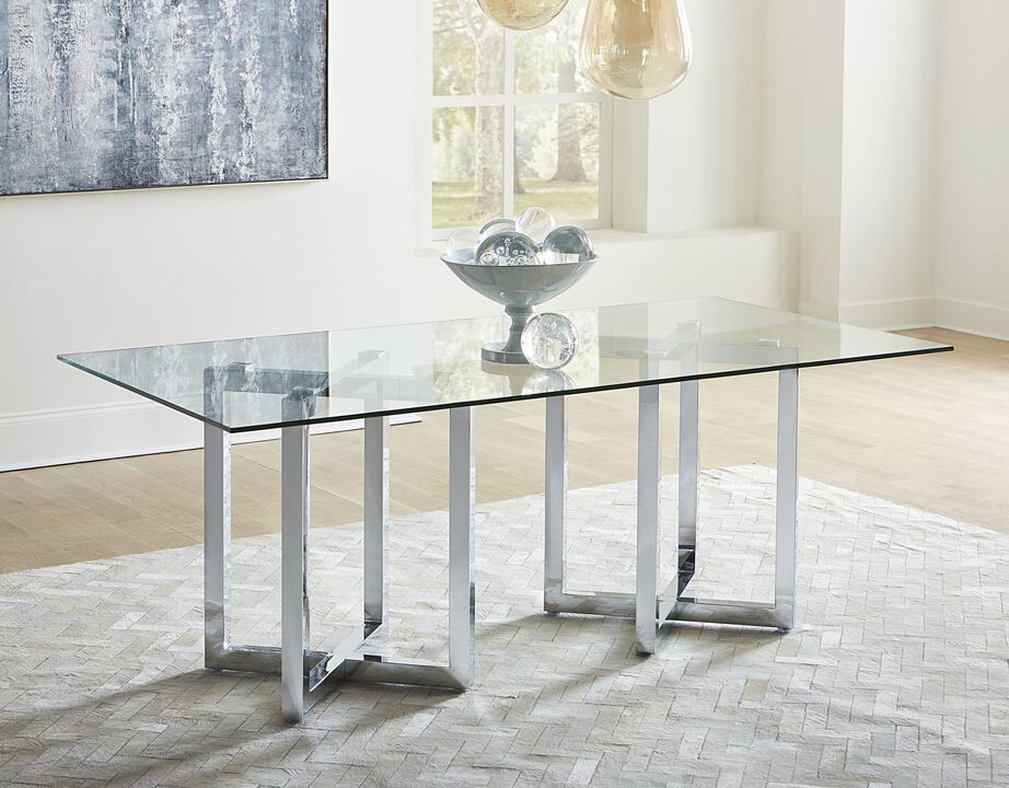 Amalfi Rectangular Glass Top Dining Table