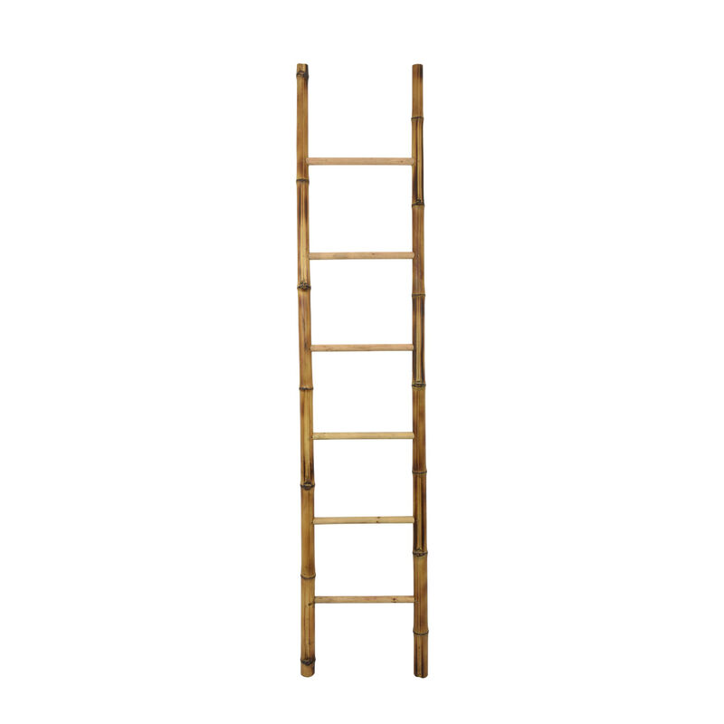 Natural Bamboo Ladder, Decorative and Utility Leaning Rack, 86 Inch Brown image number 2