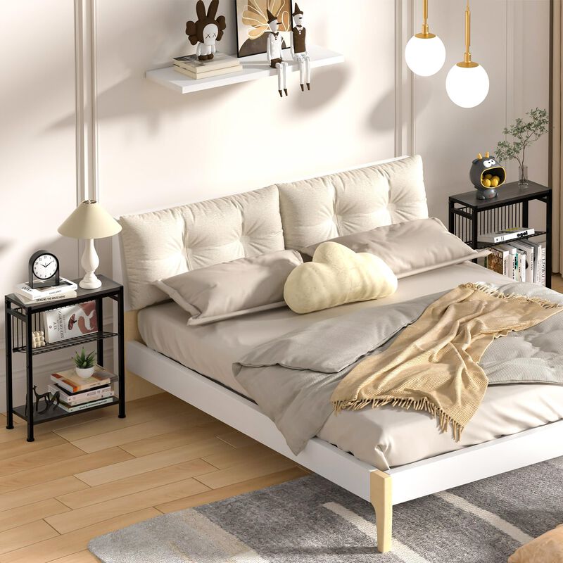 Lifenite Side Table for Small Spaces, Set of 2 Narrow End Table with Magazine Holder, 2 in 1 Design Slim Side Table, Skinny Nigh