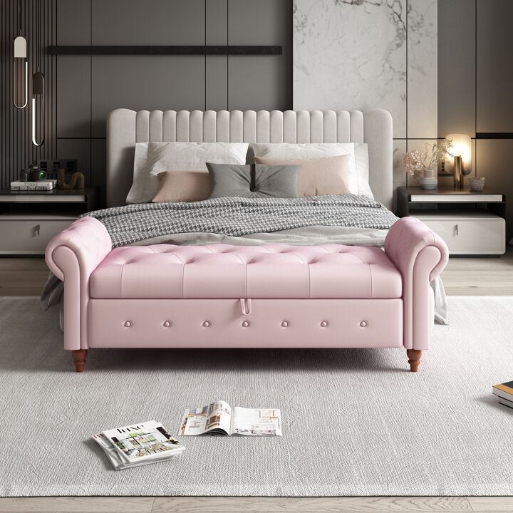Streamdale Bed Bench Pink Velvet