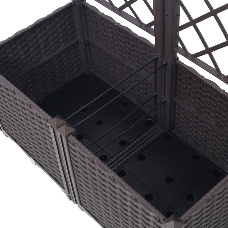 Streamdale Poly Rattan Raised Bed Trellis with Removable Pots image number 4
