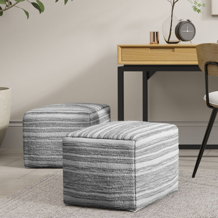 Carina Square Woven Pouf