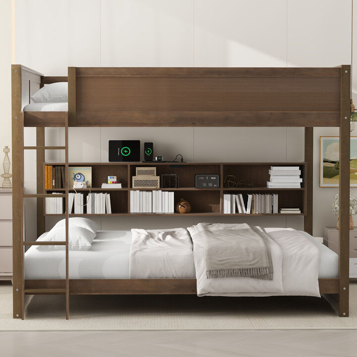 Merax Bunk Bed with Storage Cabinets and USB Ports