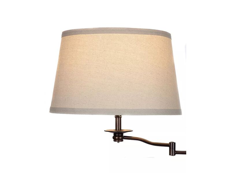 Caden LED Modern Floor Lamp with Swing Arm & Drum Shade image number 6
