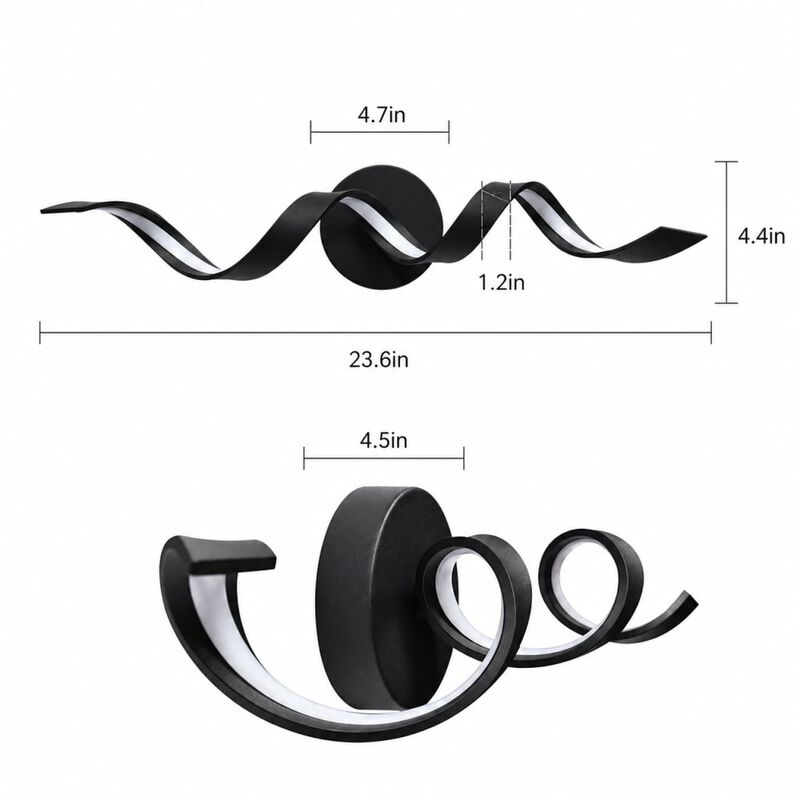 Modern Dimmable LED Bathroom Vanity Light Fixture Over Mirror Spiral Design Wall Mount Lighting image number 1