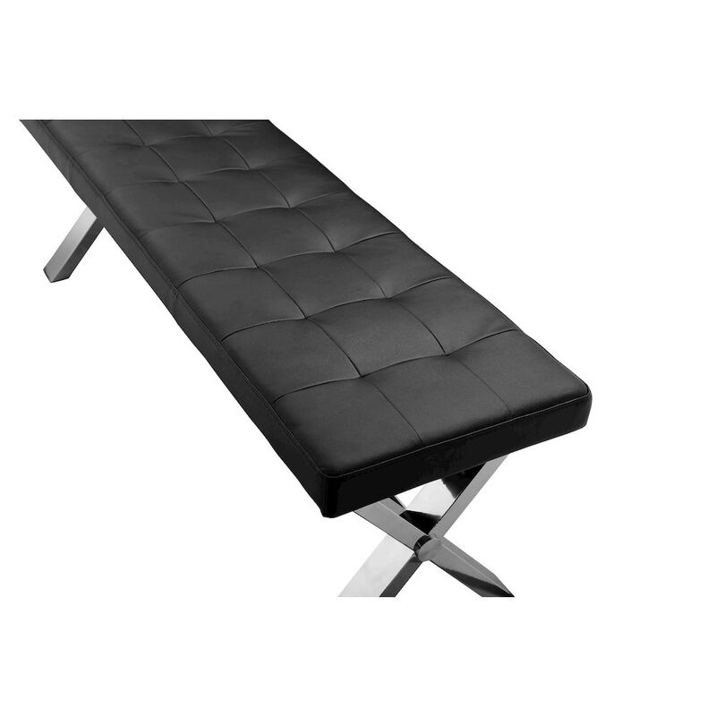 Pangea Home Beverly Bench Faux Leather Black