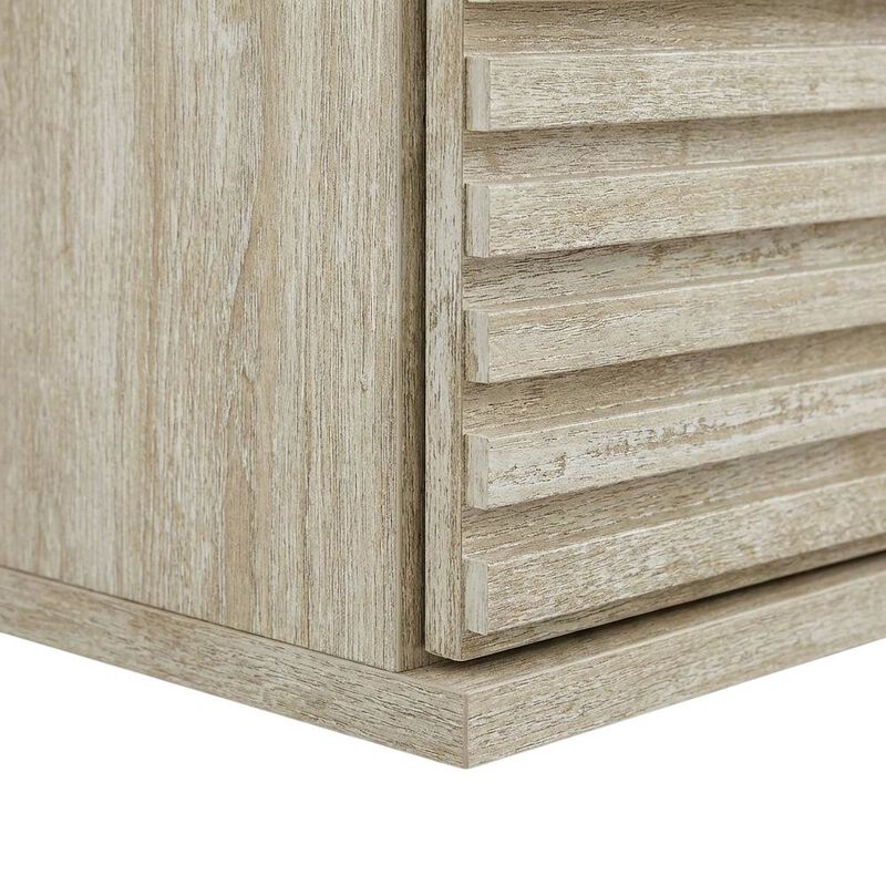 Gray faux wall-mount media console, solid construction, 70-inch design image number 6
