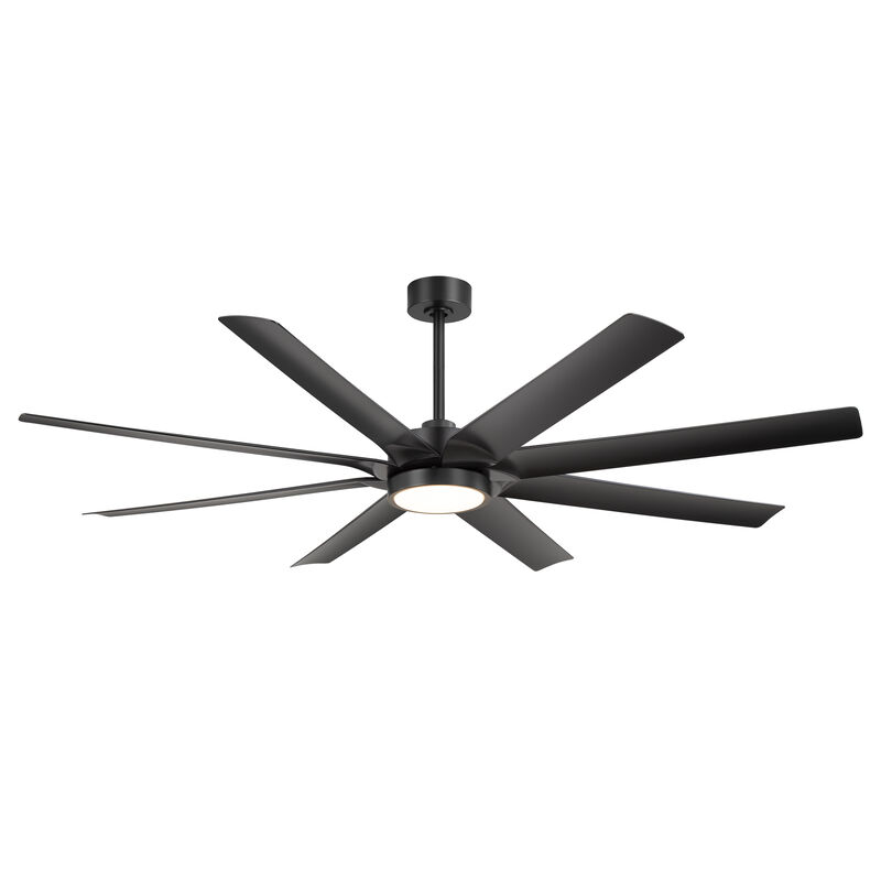 Breezary 72 Inch LED Ceiling Fan with Light,8 Blade, Remote Control, 6 Speeds, Quiet Indoor Fan image number 0