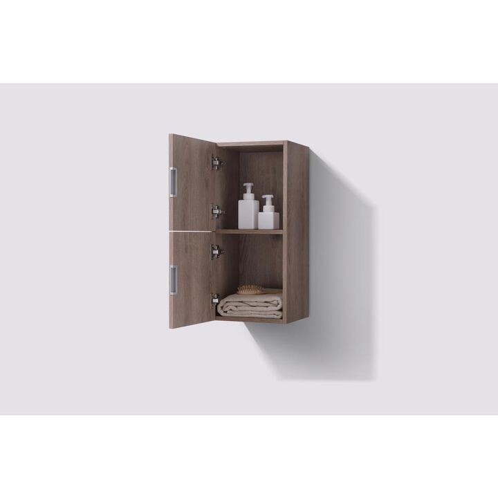 Kubebath 14 Wide by 24 High Linen Side Cabinet With One Door in Butternut Wood Finish