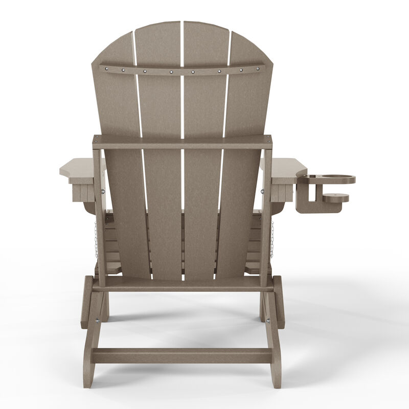 WestinTrends Folding Adjustable Adirondack Chair with Retractable Ottoman and Cup Holder (Set of 2) image number 4