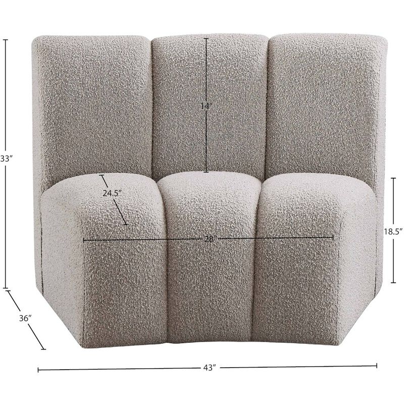 Meridian Furniture Infinity Black Boucle Fabric Modular Chair