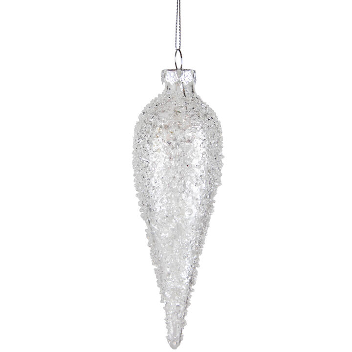 6.25" Clear Glass Winter Icicle Ornament