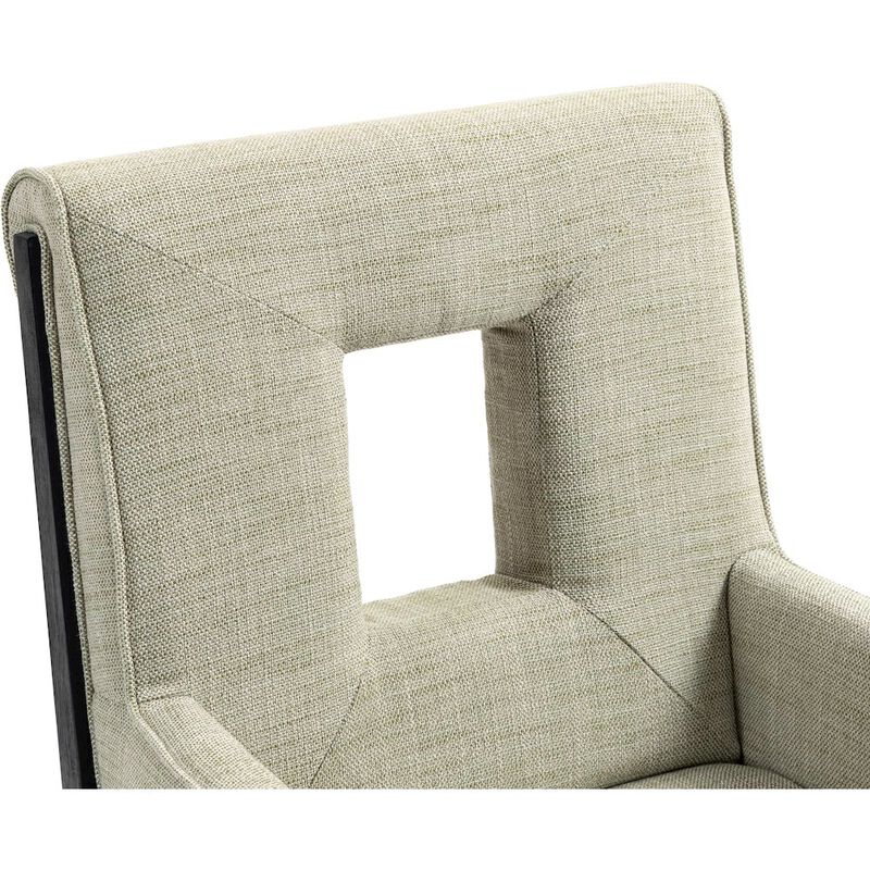 Meridian Furniture Gwendolyn Green Linen Textured Fabric Dining Arm Chair