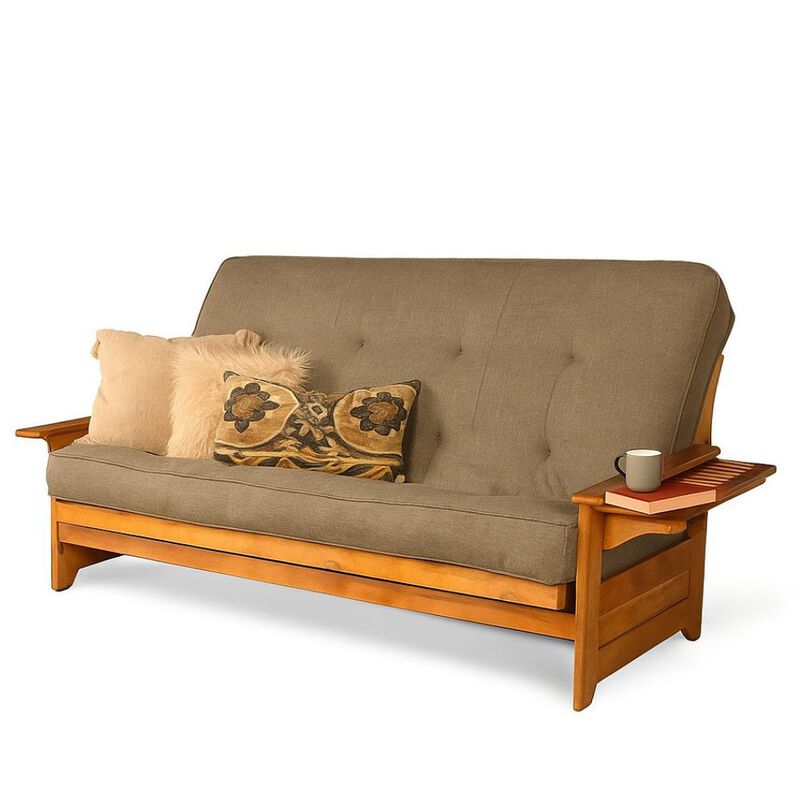 Phoenix Frame Queen-Butternut Finish-Linen Stone Mattress