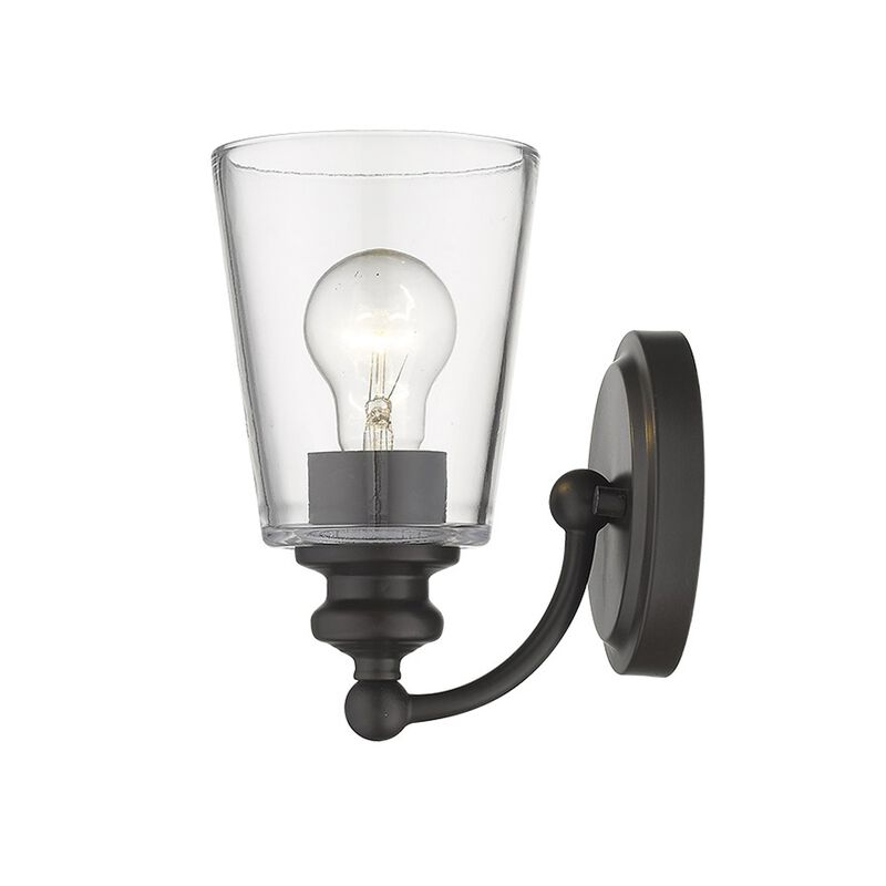 Hivvago One Light Antique Bronze Glass Shade Wall Sconce