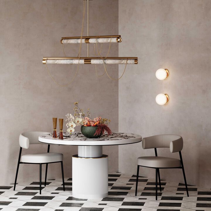 Maxine Cream Vegan Leather Dining Chair